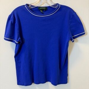 Lauren Ralph Lauren Blue Short Sleeve Top Size M